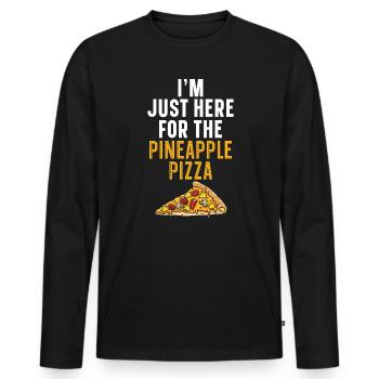Pizza And Pineapple Tropical Fruit Pizza Eater - Men's Premium Organic Long Sleeve Shirt - black - Front - Nico (187cm)