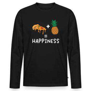 Pizza And Pineapple Tropical Fruit Pizza Eater - Men's Premium Organic Long Sleeve Shirt - black - Front - Nico (187cm)