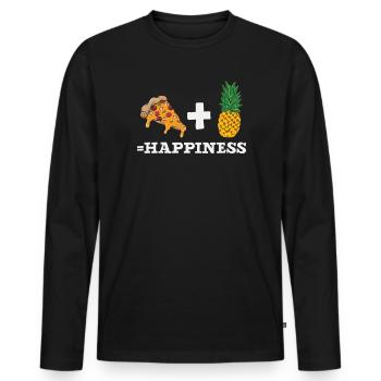 Pizza And Pineapple Tropical Fruit Pizza Eater - Men's Premium Organic Long Sleeve Shirt - black - Front - Nico (187cm)