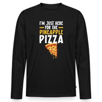 Pizza And Pineapple Tropical Fruit Pizza Eater - Men's Premium Organic Long Sleeve Shirt - black - Front - Nico (187cm)