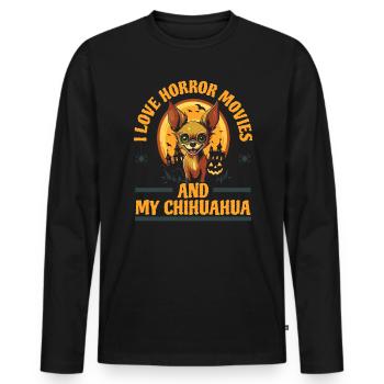 Chihuahua Halloween Puppy Trick Or Treat Dog Lover - T-shirt manches longues Premium bio Homme - noir - Devant - Nico (187cm)