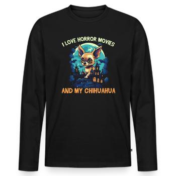 Chihuahua Halloween Puppy Trick Or Treat Dog Lover - T-shirt manches longues Premium bio Homme - noir - Devant - Nico (187cm)