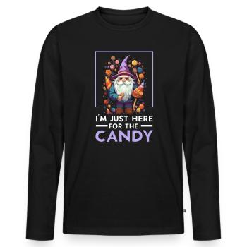 Garden Gnome Halloween Trick Or Treat Gardener - Men's Premium Organic Long Sleeve Shirt - black - Front - Nico (187cm)