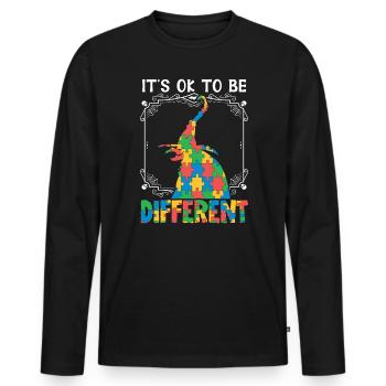 Autisme Halloween Trick ou Treat Sensibilisation à l’autisme - T-shirt manches longues Premium bio Homme - noir - Devant - Nico (187cm)