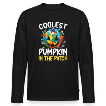 Autisme Halloween Trick ou Treat Sensibilisation à l’autisme - T-shirt manches longues Premium bio Homme - noir - Devant - Nico (187cm)