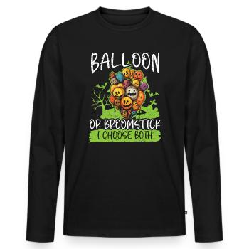 Balloon Halloween Trick Or Treat Spooky Boo Ghost - T-shirt manches longues Premium bio Homme - noir - Devant - Nico (187cm)