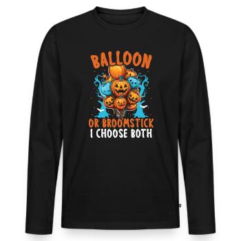 Balloon Halloween Trick Or Treat Spooky Boo Ghost - T-shirt manches longues Premium bio Homme - noir - Devant - Nico (187cm)