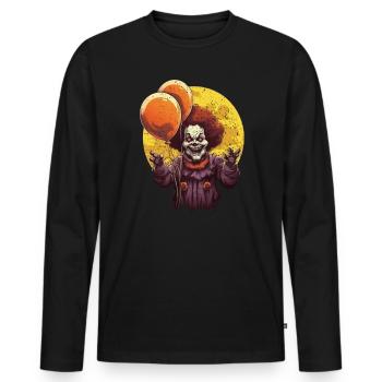 Ballon Halloween Süßes oder Saures Spooky Boo Ghost - Männer Premium Bio Langarmshirt - Schwarz - Vorne - Nico (187cm)