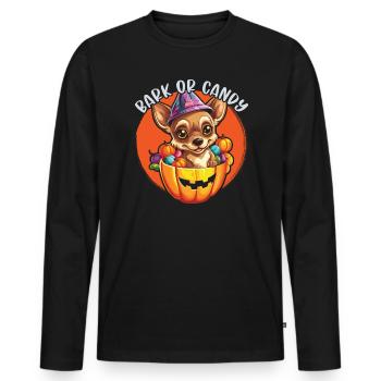 Chihuahua Halloween Puppy Trick Or Treat Dog Lover - T-shirt manches longues Premium bio Homme - noir - Devant - Nico (187cm)