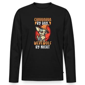 Chihuahua Halloween Puppy Trick Or Treat Dog Lover - T-shirt manches longues Premium bio Homme - noir - Devant - Nico (187cm)