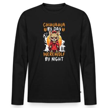 Chihuahua Halloween Puppy Trick Or Treat Dog Lover - T-shirt manches longues Premium bio Homme - noir - Devant - Nico (187cm)