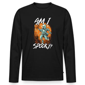 Basketball Halloween Trick Or Treat Spooky Baller - Men's Premium Organic Long Sleeve Shirt - black - Front - Nico (187cm)