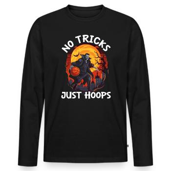 Basketball Halloween Trick Or Treat Spooky Baller - Men's Premium Organic Long Sleeve Shirt - black - Front - Nico (187cm)