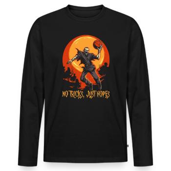 Basketball Halloween Trick Or Treat Spooky Baller - Men's Premium Organic Long Sleeve Shirt - black - Front - Nico (187cm)