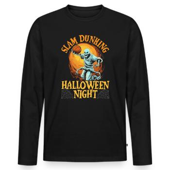 Basketball Halloween Trick Or Treat Spooky Baller - Men's Premium Organic Long Sleeve Shirt - black - Front - Nico (187cm)
