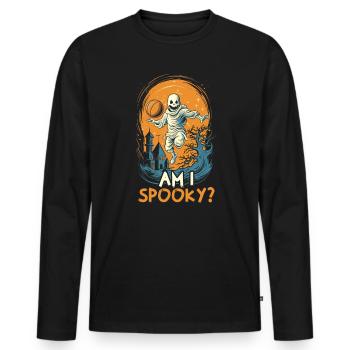 Basketball Halloween Trick Or Treat Spooky Baller - Men's Premium Organic Long Sleeve Shirt - black - Front - Nico (187cm)