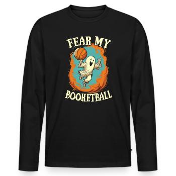 Basketball Halloween Trick Or Treat Spooky Baller - Men's Premium Organic Long Sleeve Shirt - black - Front - Nico (187cm)