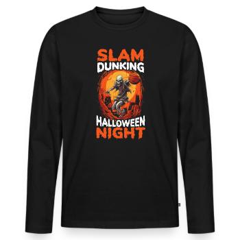 Basketball Halloween Trick Or Treat Spooky Baller - Men's Premium Organic Long Sleeve Shirt - black - Front - Nico (187cm)