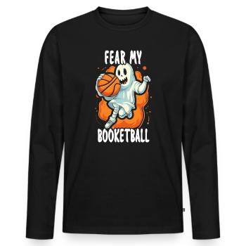 Basketball Halloween Trick Or Treat Spooky Baller - Men's Premium Organic Long Sleeve Shirt - black - Front - Nico (187cm)