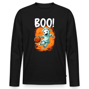 Basketball Halloween Trick Or Treat Spooky Baller - Men's Premium Organic Long Sleeve Shirt - black - Front - Nico (187cm)