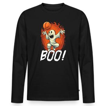 Basketball Halloween Trick Or Treat Spooky Baller - Men's Premium Organic Long Sleeve Shirt - black - Front - Nico (187cm)