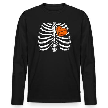 Basketball Halloween Trick Or Treat Spooky Baller - Men's Premium Organic Long Sleeve Shirt - black - Front - Nico (187cm)
