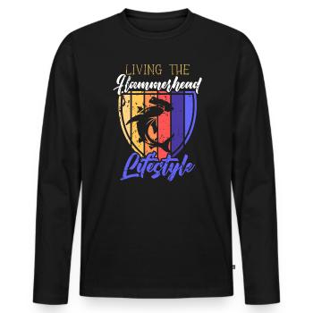 Hammerhai-Liebhaber Meeresbiologie Unterwasser - Männer Premium Bio Langarmshirt - Schwarz - Vorne - Nico (187cm)