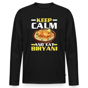 Biryani Lover Indian Food Desifood India Rice - Men's Premium Organic Long Sleeve Shirt - black - Front - Nico (187cm)