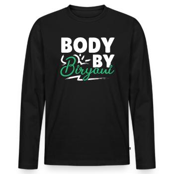 Biryani Lover Indian Food Desifood India Rice - Men's Premium Organic Long Sleeve Shirt - black - Front - Nico (187cm)