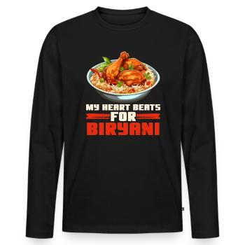 Biryani Lover Indian Food Desifood India Rice - Men's Premium Organic Long Sleeve Shirt - black - Front - Nico (187cm)