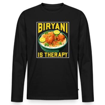 Biryani Lover Indian Food Desifood India Rice - Men's Premium Organic Long Sleeve Shirt - black - Front - Nico (187cm)