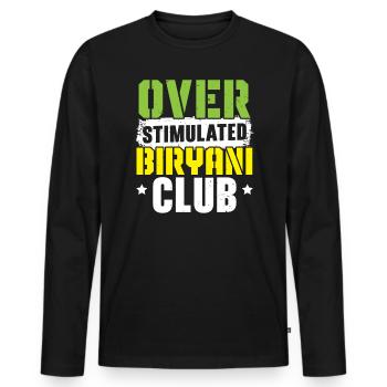 Biryani Lover Indian Food Desifood India Rice - Men's Premium Organic Long Sleeve Shirt - black - Front - Nico (187cm)