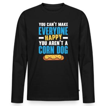 Corn Dog Lover Hot Dog Corndog Sausage Hotdog - Men's Premium Organic Long Sleeve Shirt - black - Front - Nico (187cm)