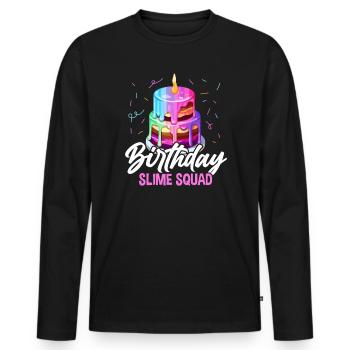 Slime Geburtstagsfeiernder Happy Bday Ich liebe Slime - Männer Premium Bio Langarmshirt - Schwarz - Vorne - Nico (187cm)