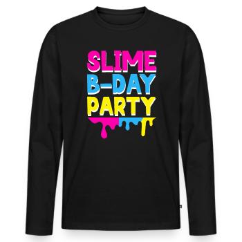 Slime Geburtstagsfeiernder Happy Bday Ich liebe Slime - Männer Premium Bio Langarmshirt - Schwarz - Vorne - Nico (187cm)