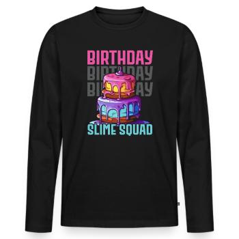 Slime Geburtstagsfeiernder Happy Bday Ich liebe Slime - Männer Premium Bio Langarmshirt - Schwarz - Vorne - Nico (187cm)