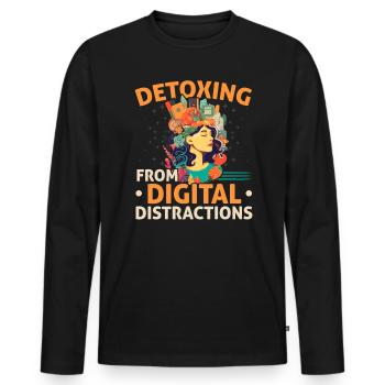 Digital Detox Handy Fasten Go Offline - Männer Premium Bio Langarmshirt - Schwarz - Vorne - Nico (187cm)