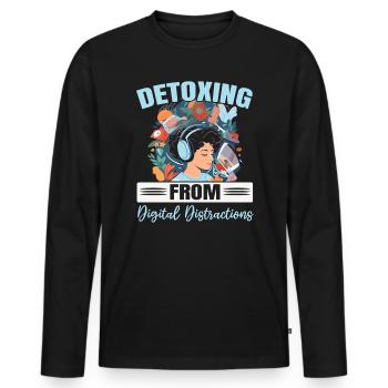 Digital Detox Handy Fasten Go Offline - Männer Premium Bio Langarmshirt - Schwarz - Vorne - Nico (187cm)