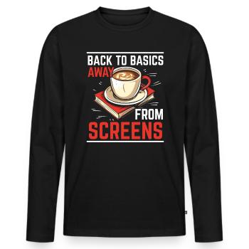 Digital Detox Handy Fasten Go Offline - Männer Premium Bio Langarmshirt - Schwarz - Vorne - Nico (187cm)