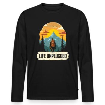 Digital Detox Handy Fasten Go Offline - Männer Premium Bio Langarmshirt - Schwarz - Vorne - Nico (187cm)