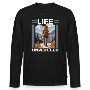 Digital Detox Handy Fasten Go Offline - Männer Premium Bio Langarmshirt - Schwarz - Vorne - Nico (187cm)