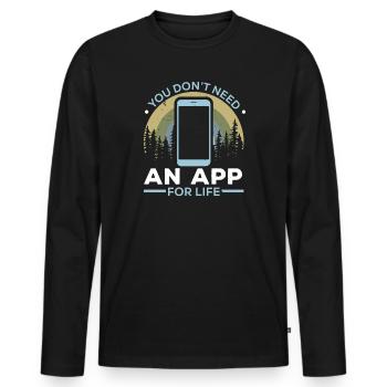 Digital Detox Handy Fasten Go Offline - Männer Premium Bio Langarmshirt - Schwarz - Vorne - Nico (187cm)