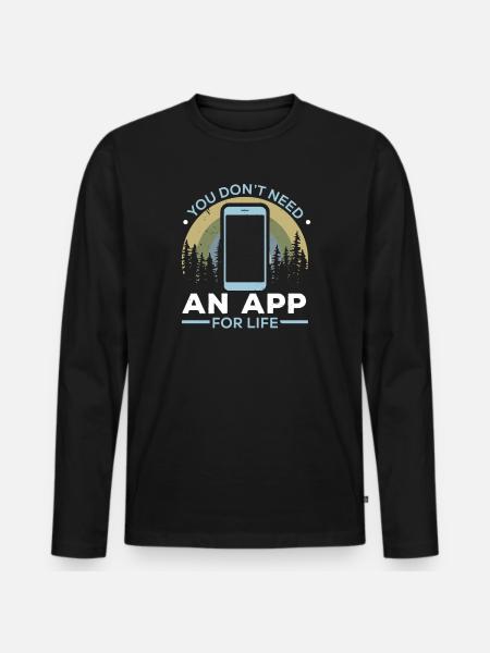 Digital Detox Handy Fasten Go Offline - Männer Premium Bio Langarmshirt - Schwarz