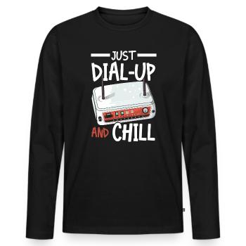 DFÜ-Internetverbindung 90er Computerwitze - Männer Premium Bio Langarmshirt - Schwarz - Vorne - Nico (187cm)