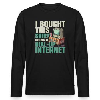 DFÜ-Internetverbindung 90er Computerwitze - Männer Premium Bio Langarmshirt - Schwarz - Vorne - Nico (187cm)