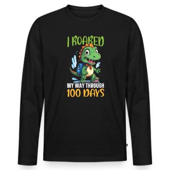 Dinosaur Teacher Paleontology Teaching Dino - Men's Premium Organic Long Sleeve Shirt - black - Front - Nico (187cm)
