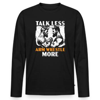 Arm Wrestling Trainer Arm Wrestler Wrist Wrestler - Men's Premium Organic Long Sleeve Shirt - black - Front - Nico (187cm)