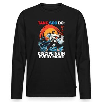 Tang Soo Do Karate Kampfkunst Kampfkünstler - Männer Premium Bio Langarmshirt - Schwarz - Vorne - Nico (187cm)