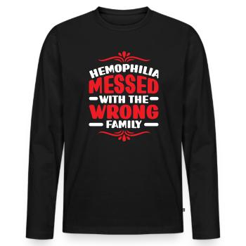 Hemophilie Warrior Disorder Sensibilisation à l’hémophilie - T-shirt manches longues Premium bio Homme - noir - Devant - Nico (187cm)
