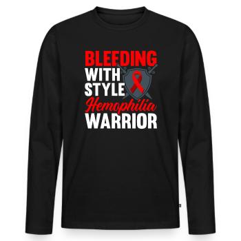 Hemophilie Warrior Disorder Sensibilisation à l’hémophilie - T-shirt manches longues Premium bio Homme - noir - Devant - Nico (187cm)